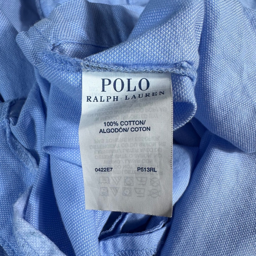 Polo Ralph Lauren Pajama‎ Shirt Mens Large Light Blue Oxford Polo Bear Sleepwear - Picture 9 of 10